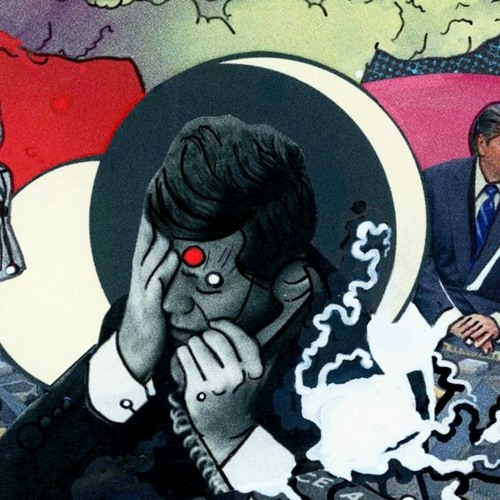 Image for American Exception podcast (stylized image of Kennedy learning of Lumumba's death)